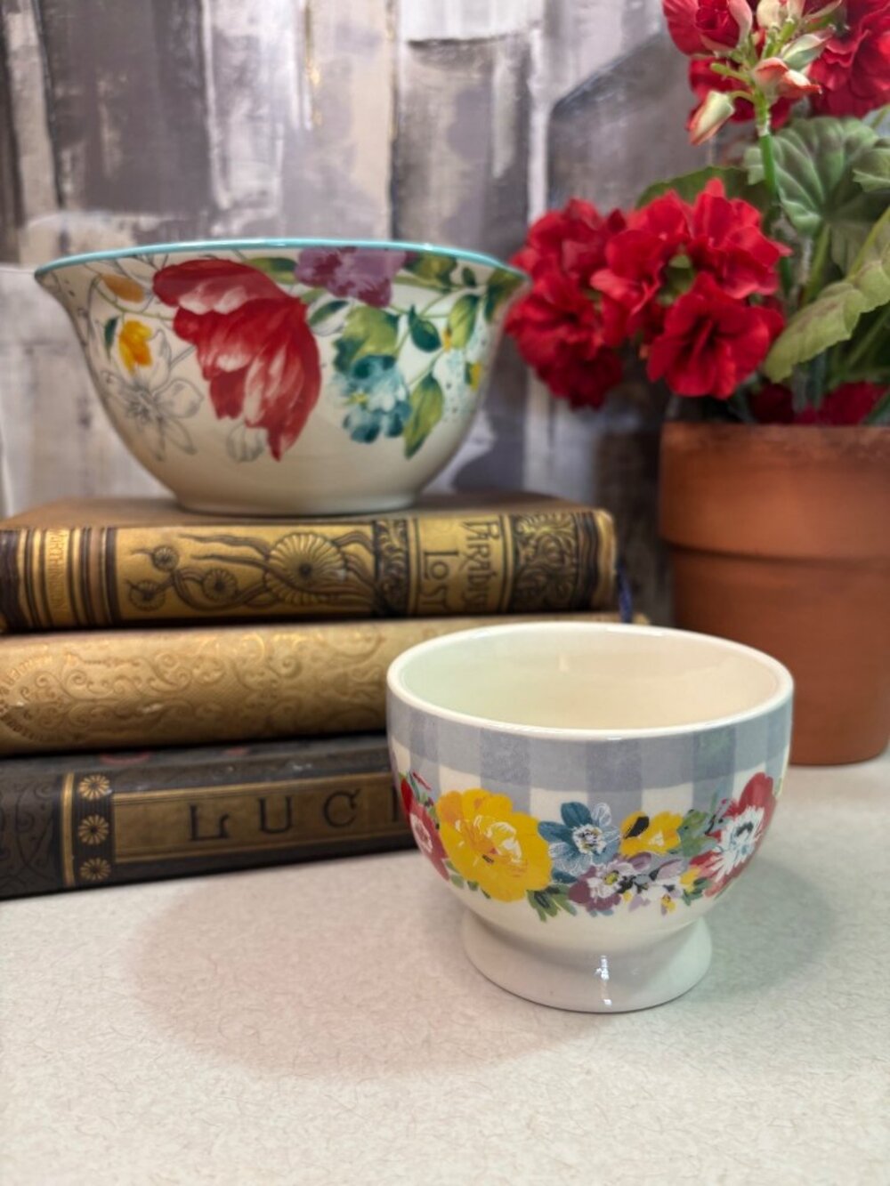 Pioneer Woman Ceramic Cereal & Fruit Bowl Set of Two Floral